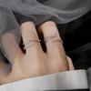 S925 Silver Sparkling Diamond Cross Geometric Ring - Japanese Luxury Design Cold Style for Women