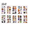 Quick Transfer Skin Art 10 Sheets Halloween Temporary Tattoos for Kids, Fake Tattoo Body Stickers, Waterproof Water Based Glue Face Makeup Supplies
