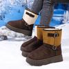 Fashion New winter 2025 European and American large-sized warm, fashionable, color-blocked and simple snow boots