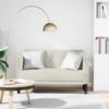 Two Seater Sofa Cream 111 cm Velvet