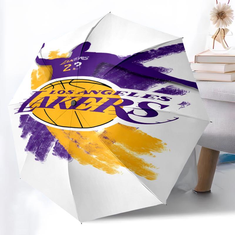Printed Los Angeles Lakers logo Folding Umbrella,Outdoor,Leisure,And Travel Umbrella,Durable Umbrella Fabric,Birthday And Holiday Gift