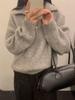 Women's Pure Wool Lapel Sweater, Autumn/Winter 2025, Thick Knit Loose POLO Collar Pullover.