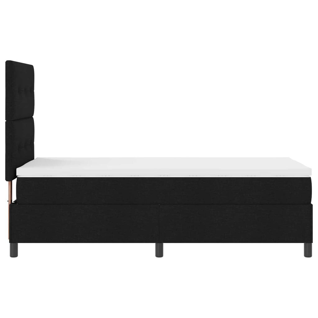 Box Spring Bed with Mattress and LED Light Black 90 x 200 cm Fabric