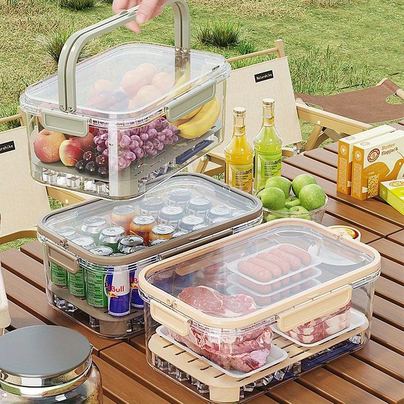 Handheld Portable Fresh-keeping Box, Outdoor Camping, Spring Outing, Picnic, Fruit Bento Box, Refrigerator, Refrigerated Sealed Box