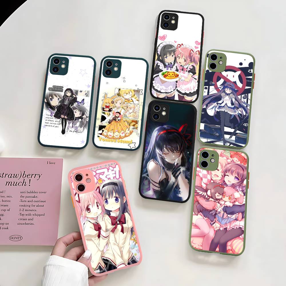 Милый Аниме Puella Magi Madoka Magica Силиконовый Чехол Для IPhone 16 15 14 13 12 11 Pro Max Plus X XS MAX Ударопрочный Матовый Чехол
