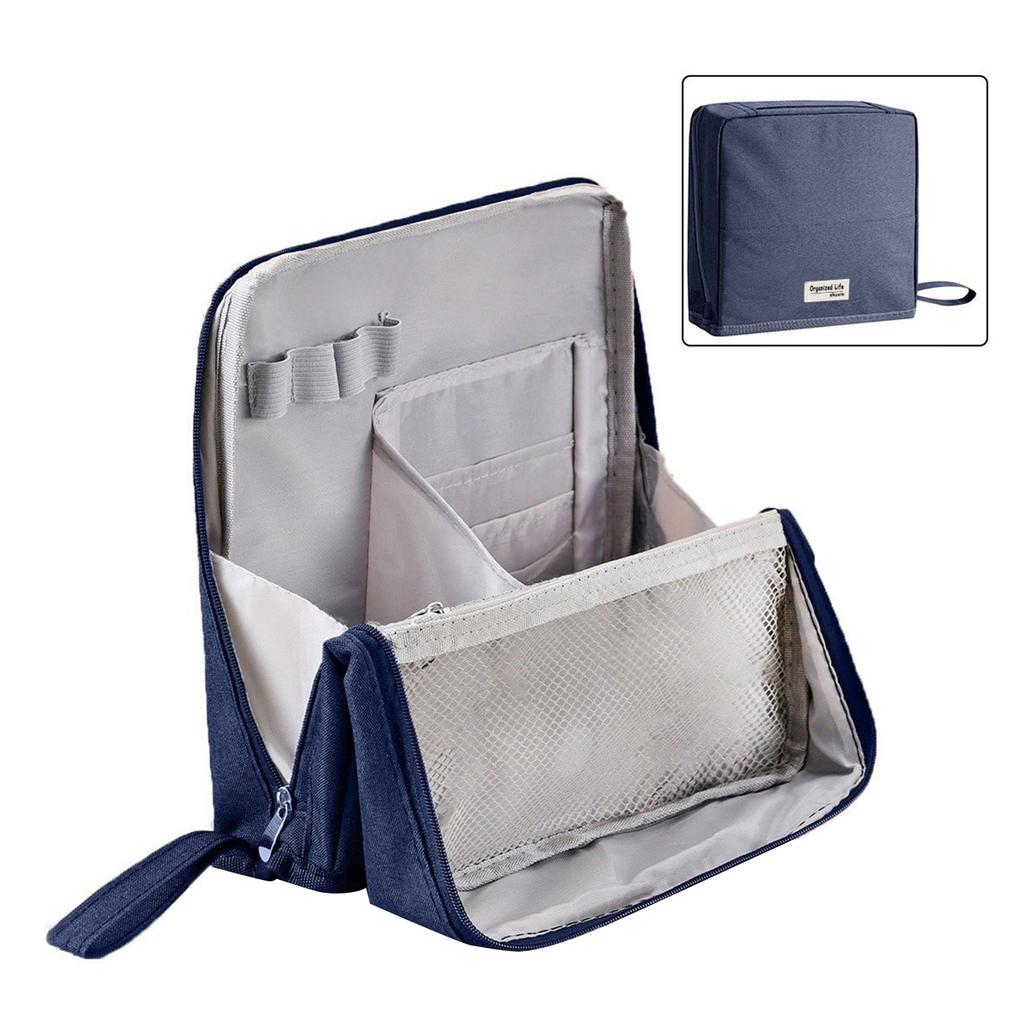 Сумка для макияжа из ткани Оксфорд, стоячая, большой вместимости, из прочной водонепроницаемой ткани Оксфорд для домашнего хранения, деловая дорожная сумка