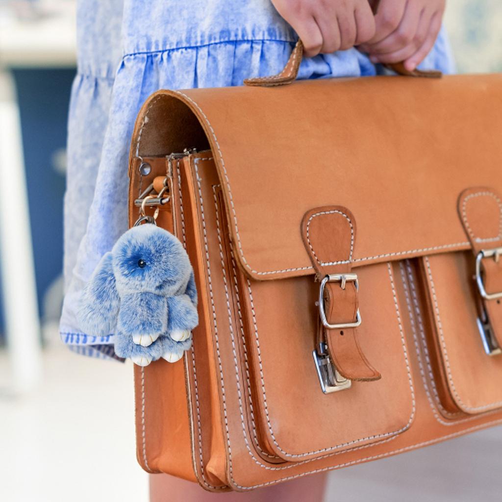 Handmade Soft Bunny Pompom Charmss, Fluffys Bunny Keychain, Faux Furs Keyring Pendant For Girls