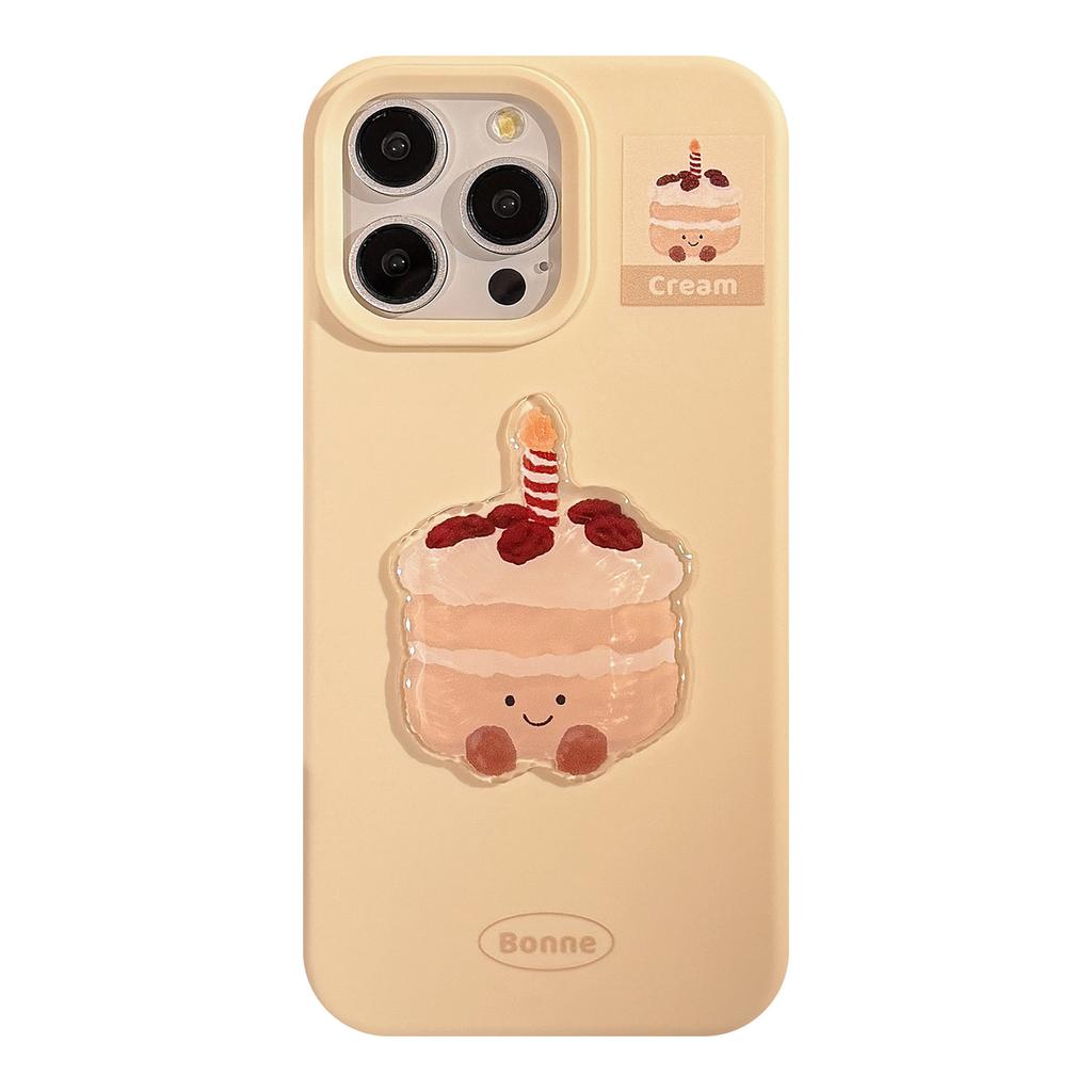Cute Ins Dessert Cake 17pro Max Apple 16 Mobile Phone Case Silicone Iphone14 Suitable for 13 Three Dimensional Soft