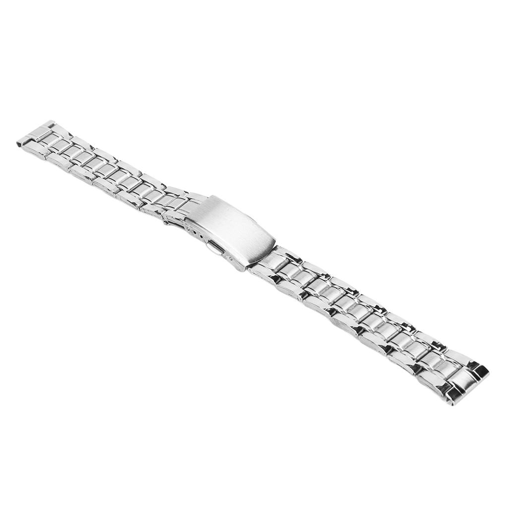 Metal Watchband Quick Release Deployment Clasp Double Button Stainless Steel Watch Strap for Men