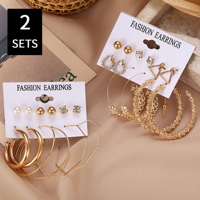 Small Simulation Pearl Earrings Set Women Korean Fashion Color Bead Stud Earring Jewelry