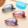 Fashion Compact and Portable Folding Anti-Blue Light Reading Glasses Women Men with Case Computer Radiation Protection Eyeglasses