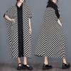 Women's Summer Printed Long Shirt Dress C Loose Fit Plus Size Color-Block Tunic Casual Boho Style