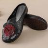 2025 Big Flower Cow Leather Sandals Womens Summer Cut Out Mules Low Heels Woman Retro Luxury Slipper Sandals Lady Slip On Shoes