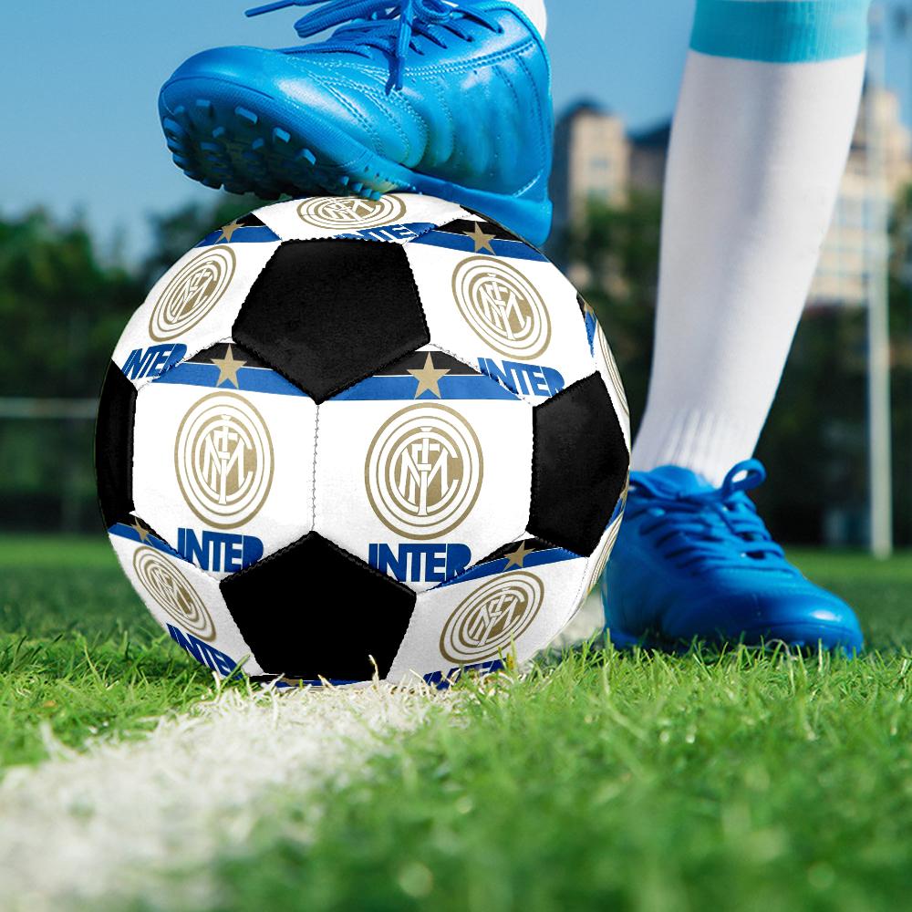 Футбольный мяч для зала Inter Milan, разноцветный, машинная строчка, ПВХ, размер 5, готов для командных тренировок и соревнований, прочный, высокоэластичный, классный спортивный подарок