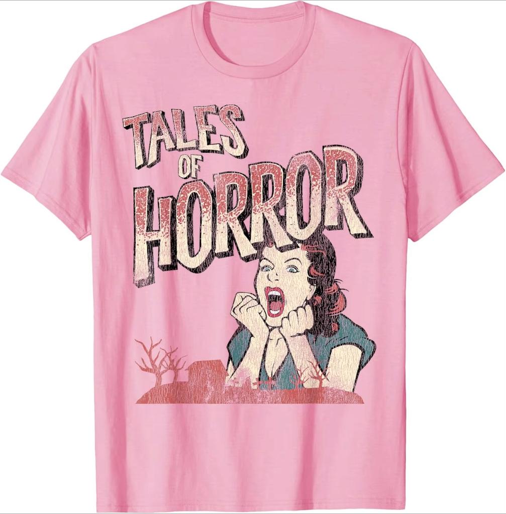 Винтажный постер фильма ужасов Графическая печать Летние футболки из чистого хлопка для мужчин и женщин Уличная одежда Осень и зима нижнее белье