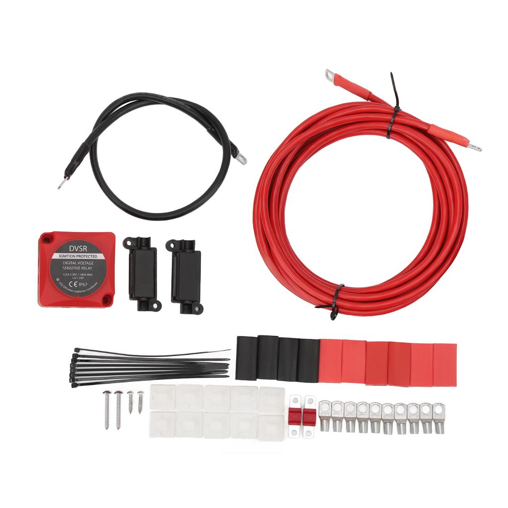Dual Battery Isolator Kit 12V 24V 140A VSR Kit for ATV UTV Boat RV Camper Offroad Vehicle