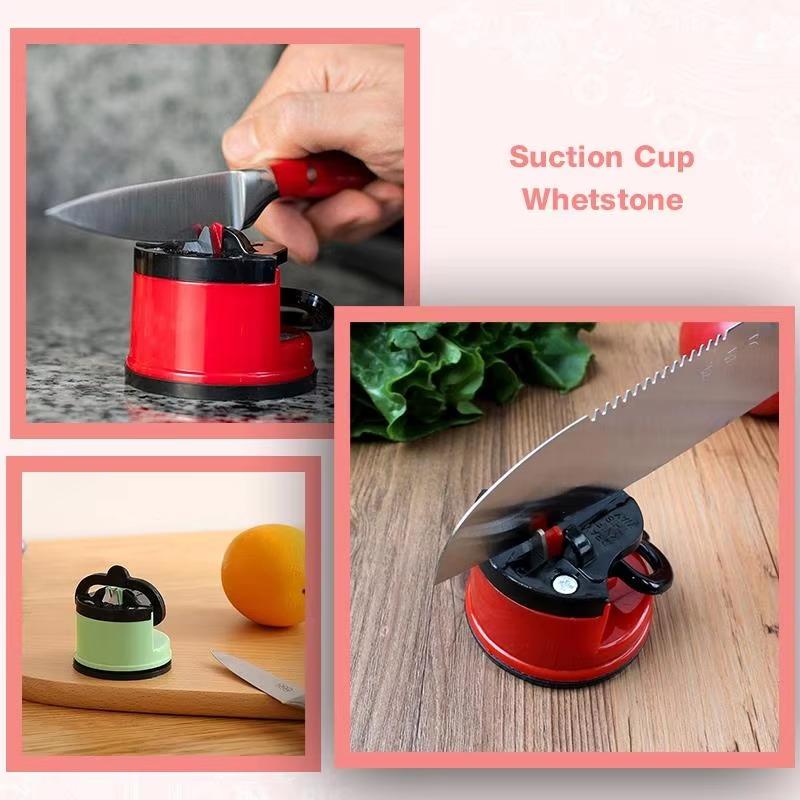Hot Sale Portable Red Suction Cup Sharpener Tools Suitable House Kitchen Friut Cut-knife Tool Outdoor Home Sharpener Accessories