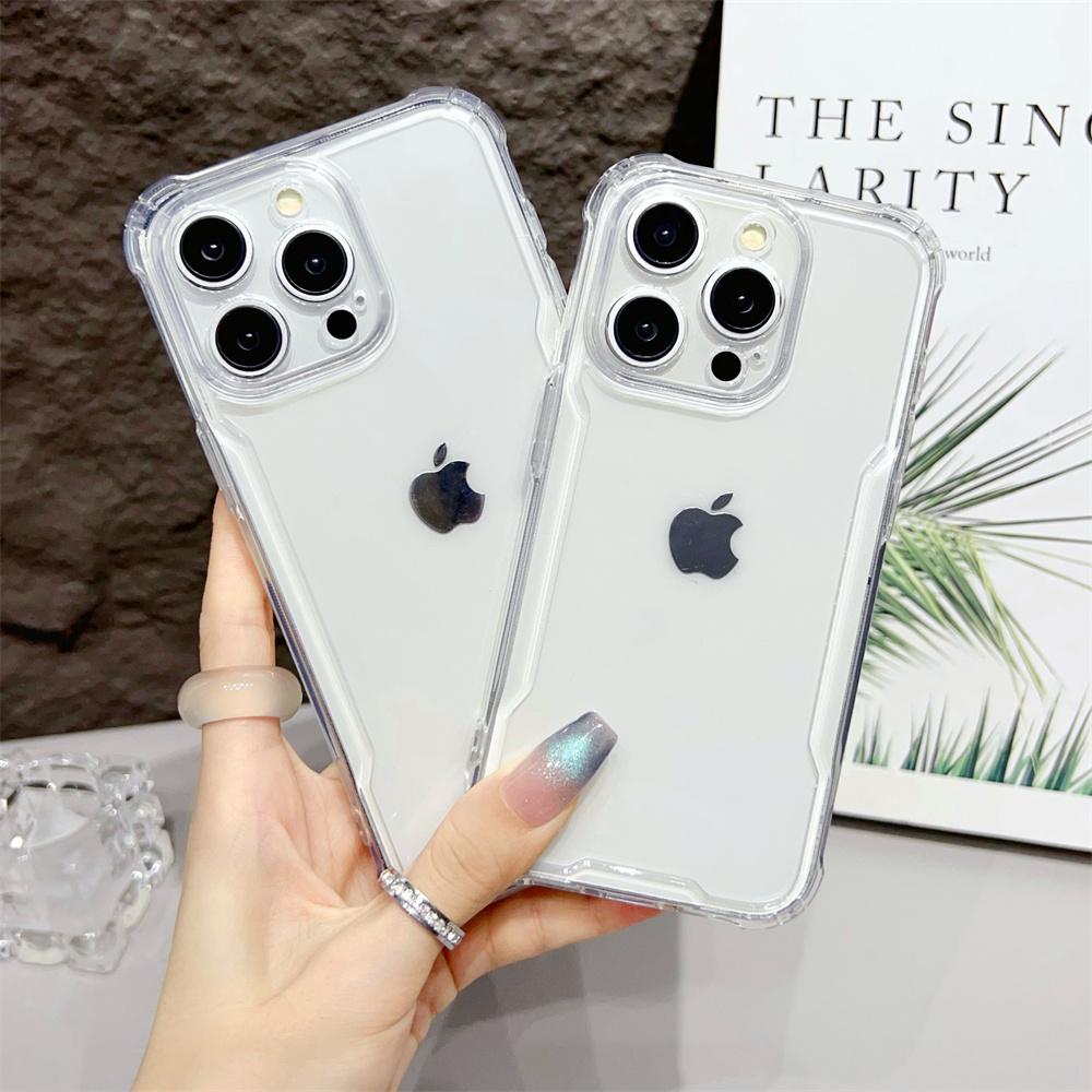 Прозрачный чехол-бампер для iPhone 16 ProMax 15 14 13 12 Pro Max Plus 16Pro 16Plus акриловый гибридный противоударный чехол-подушка