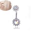 Flower Dangle Navel Belly Button Ring Barbell Piercing Body Jewelry Gift