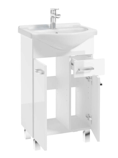 Bathroom Set, Cabinet with Washbasin, 50, with Faucet and Siphon, Mea