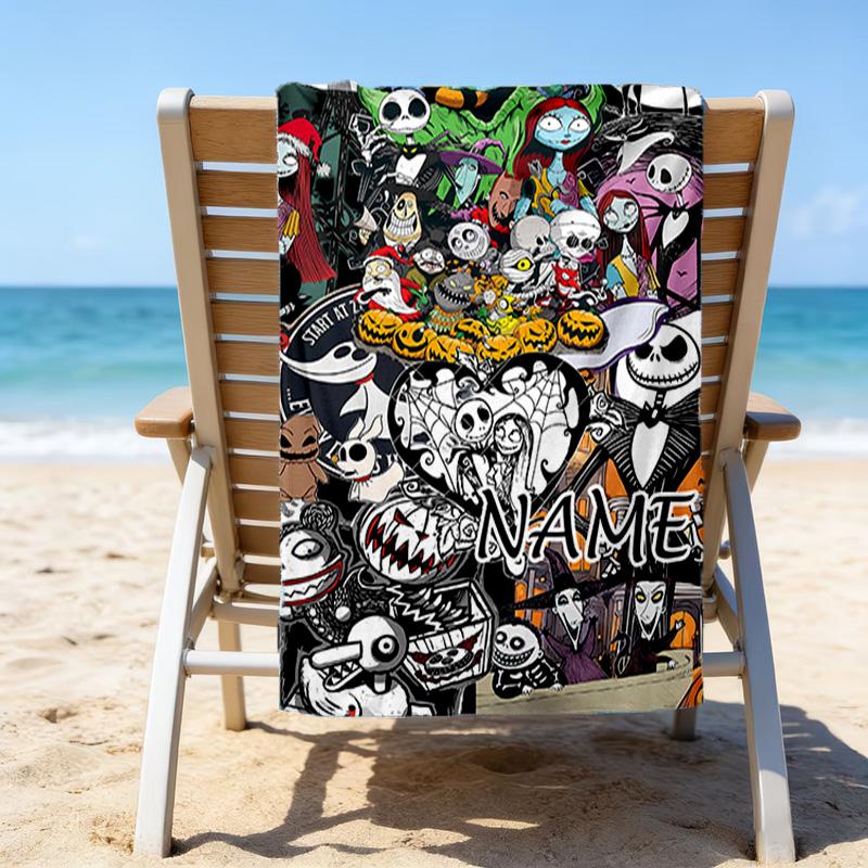 1pc Jack1 Beach Towel with Custom Name, Beach/Swimming/Bath/Picnic/Camping Towel, Suitable for Seaside Beaches