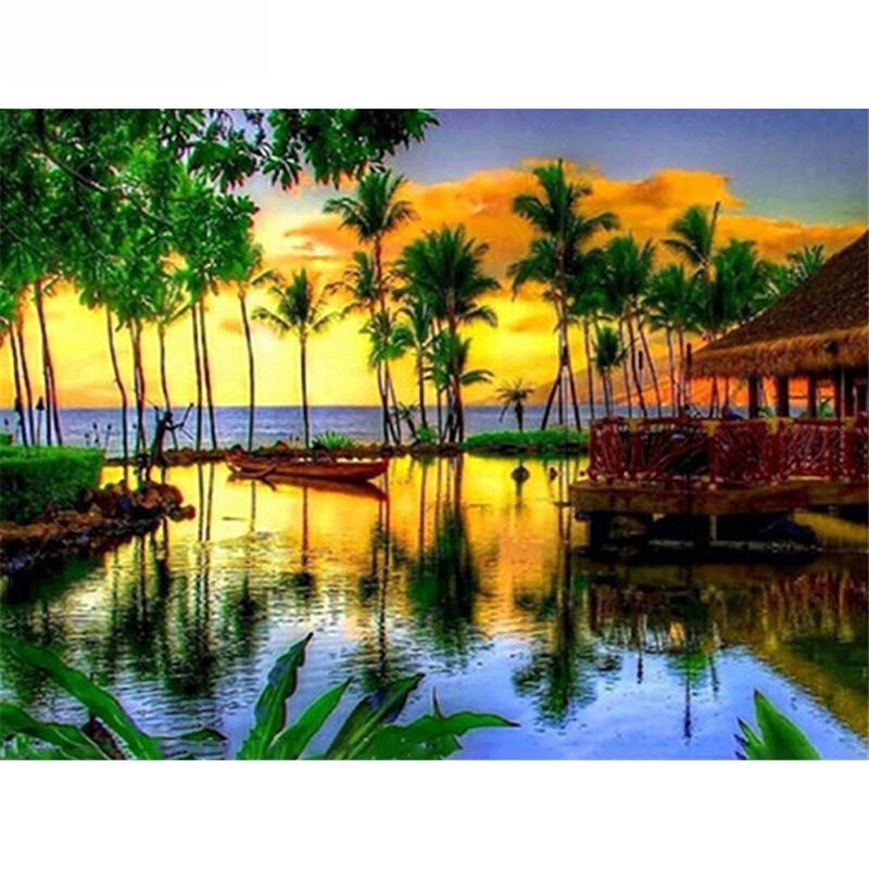 Diamond Mosaic Landscape Handmade Diamond Embroidery Nature Unfinished Decoration Diamond Painting