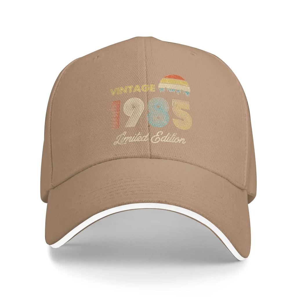 Унисекс Винтажная 1985 года Сделано в 1985 году Шляпа для улицы Летняя Регулируемая Кепка Повседневная Бейсболка Модная Защита от солнца Козырек