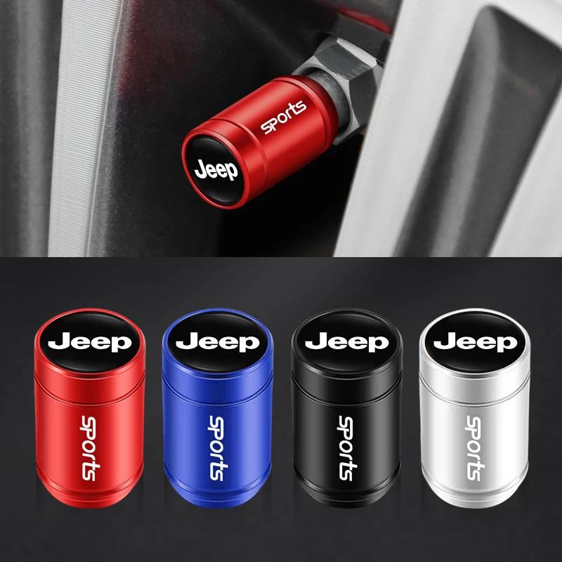 4Pcs Aluminum Alloy Tire Valve Stem Caps Dustproof Air Valve Caps Car Accessories For Jeep Wrangler Grand Cherokee Compass ANT1