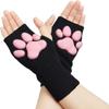 Cute Cat Paw Mittens Gloves Silicone Warm Knitting Gloves Soft Fingerless Mittens  Girls