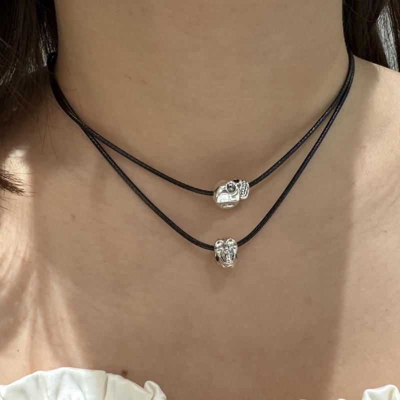 Ретро Ожерелье-подвеска Череп Антикварная Акриловая Ключичная Цепь Винтажные Готические Украшения Подарки Ожерелья-чокеры Скелет