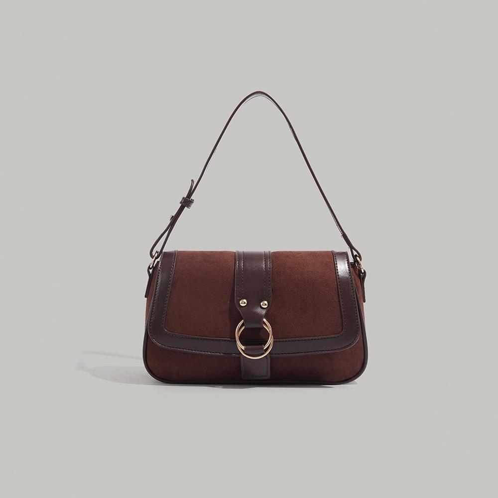 Niche retro high-end underarm baguette bag for women, 2025 new fashion small square bag, commuter shoulder and crossbody bag