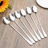 Long Handled Stainless Steel Coffee Spoon Ice Cream Dessert Tea Spoon For Picnic Kitchen Accessories Spoon Coffee Bean