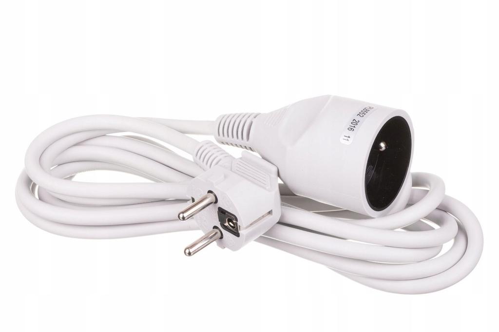 Przedłużacz 1 gniazdowy z uziemieniem 3m biały 230 V IP20 3x1,0 mm²