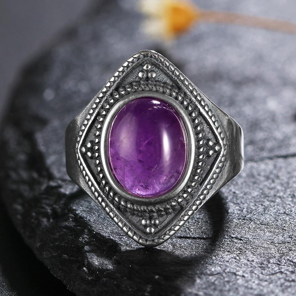 CopperRings Кольца с натуральным аметистом для женщин Свадебные кольца Подарок на годовщину Изящные ювелирные изделия