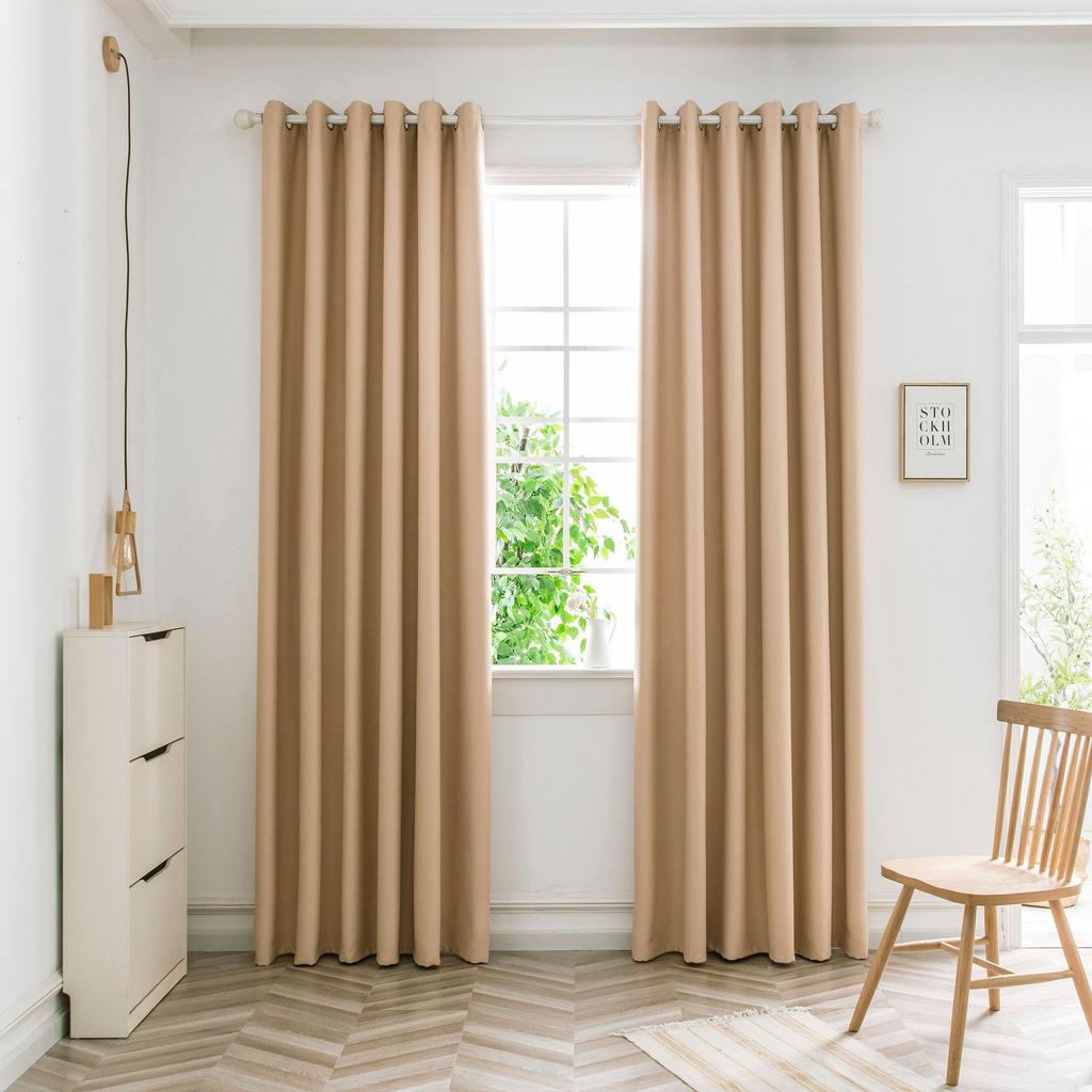 2pcs Modern Style High Precision Blackout Curtains with Grommet Top, Various Colors, Curtains for Living Room, Bedroom