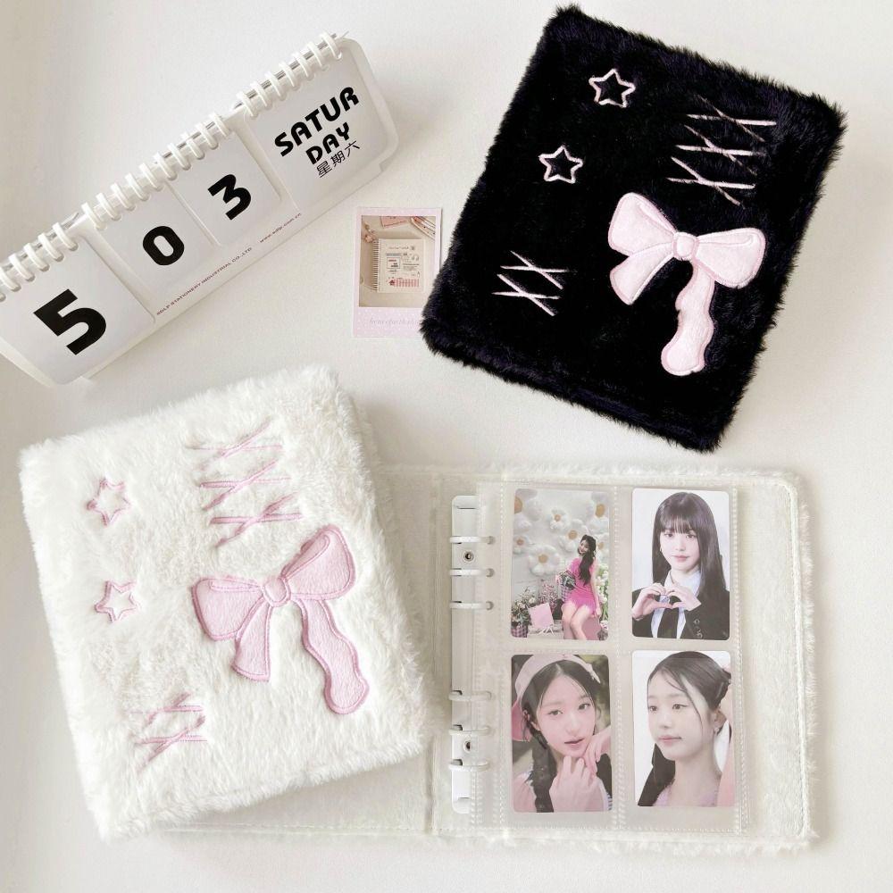 Balletcore Chasing Idol Photo Album Korean Style Bow Card Binder Plush Photocard Holder  Mini Photo