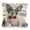 Cute Pet Pug Dog Digital Printing Short Plush Pillow Covers Decorative For Car Sofa Office Cushion Cover Home Goods 60X60Cm