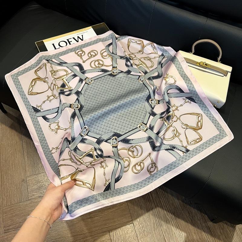 Temperament square scarf women's high-end small scarf summer neck protection scarf decoration spring and autumn versatile thin sunscreen 71 silk scarf