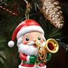 Деревянное Рождественское Украшение 2D Дед Мороз на Воздушном Шаре/Едущий на Велосипеде/Пингвин/Эльф Подвесной