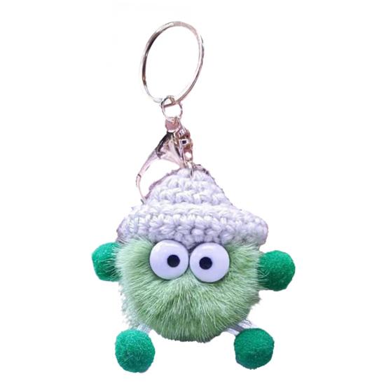 Keychain Imitation Mink Hair Cartoon Doll Charm Key Ring Fade-Resistant Compact Lightweight Backpacks Car Key Holder