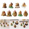Cartoon Capybara Resins Miniature Statue Desktop Ornament Animal Figurine Toy for Home and Office Decors Gift