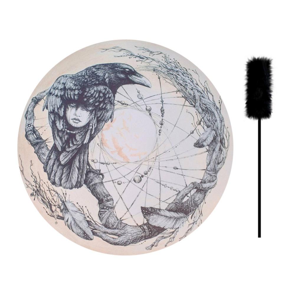 Шаманский барабан 25 см с барабанной палочкой, инструмент для звукового исцеления