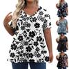 Womens Plus Size Tops Short  Shirts V Neck  Clothing 3D Prints Tops  T-Shirts