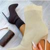 2021 Autumn New High-Heeled Pointed Toe Knitted Sock Boots - Mid-Tube Stilettos, Large Size Available.