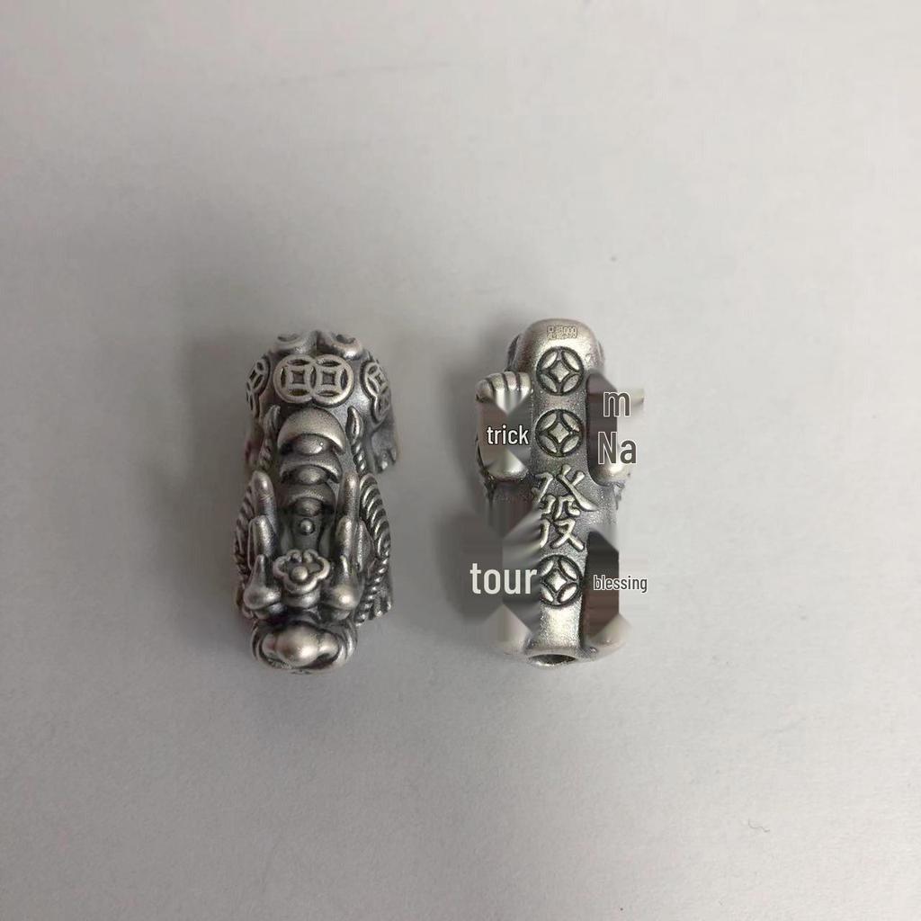 Браслет-аксессуар из стерлингового серебра 999 пробы Пи Сю, привлекающий богатство, 3D слиток