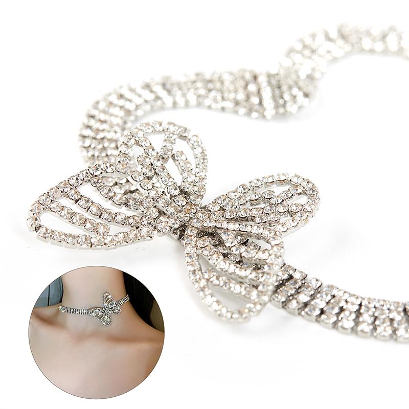 Butterfly Necklace Clavicle Chain Women Bling French Style Jewelry