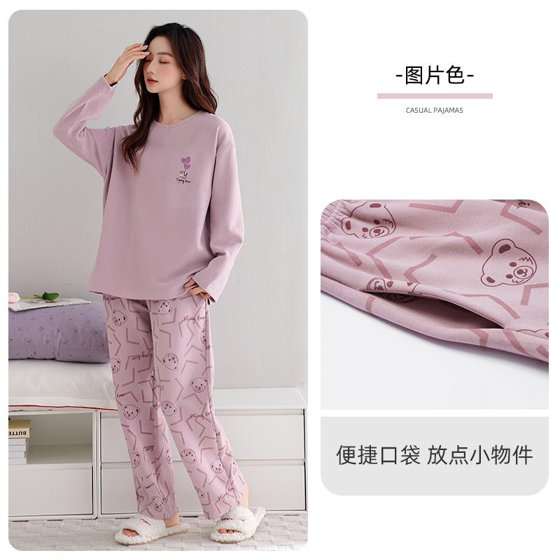 Женская пижама из немецкого вельвета, осенне-зимняя, с длинными рукавами, можно носить на улице, тонкий вельвет, полированный, теплый, домашняя одежда высокого класса