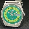 Seiko 5 AUTOMATIC JAPAN 6309A MENS VINTAGE GREEN COLOR DIAL WATCH A702728-1 R210-a702728