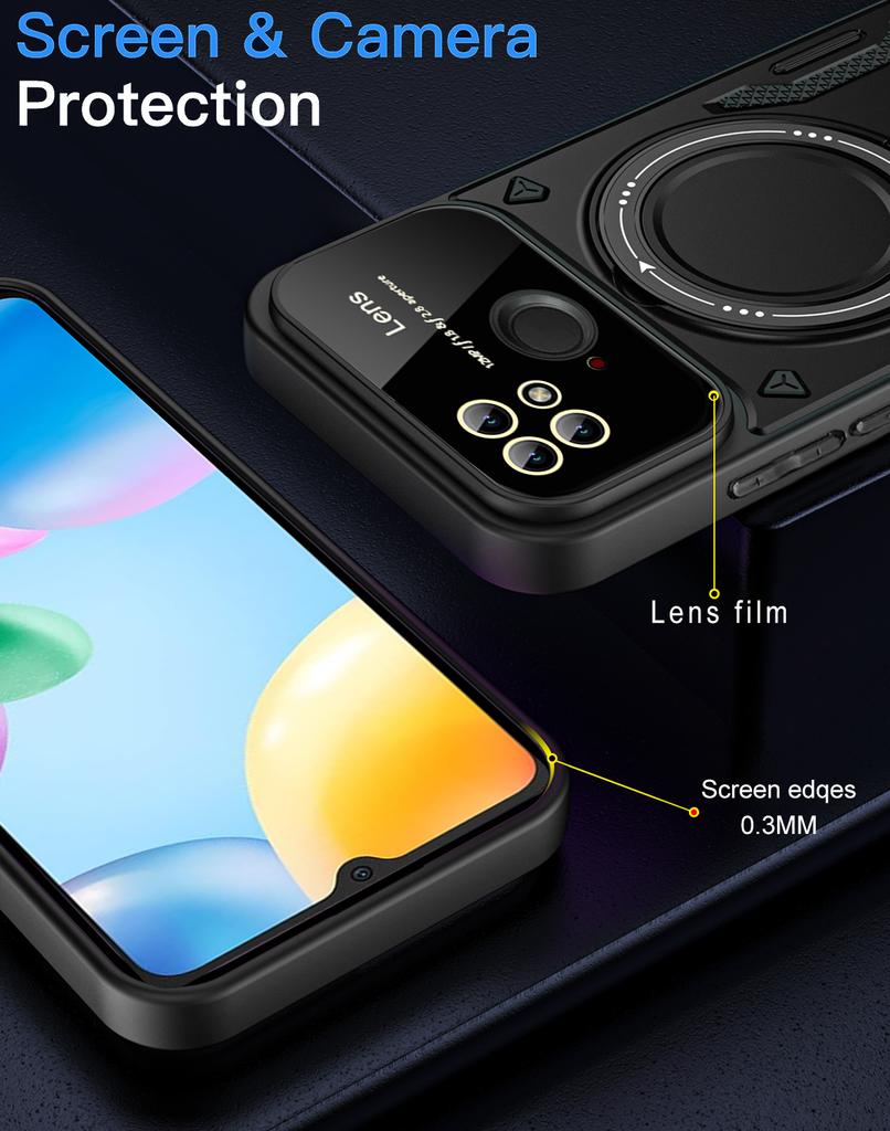 Для Xiaomi Redmi 10C Чехол Кольцо Стенд Броня Ударопрочный Чехол Для Redmi 10C 10 C Magsafe Беспроводное Зарядное Устройство Магнитный Чехол Для Redmi10C