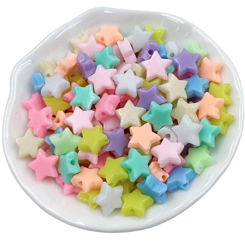 Главная Товары для вечеринок Браслет Ожерелье Макарон Цвет Кремовые Бусины Ювелирные Изделия Аксессуары DIY Материалы для Рукоделия 100 шт. Мода Пятиконечная Звезда